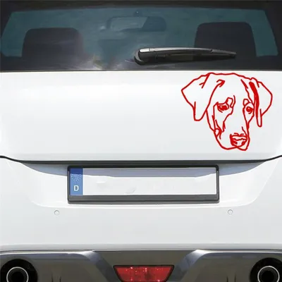 Produktbild von Auto Aufkleber Labrador LABI Labbi Hund Dog Hundekopf Hundefreund 15x13 cm Rot Sticker Heckscheibenaufkleber