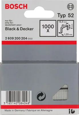 Immagine prodotto di Bosch 1000 graffette tacker 6/12,3 mm tipo52