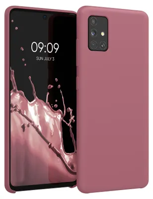 Produktbild von kwmobile Handyhülle für Samsung Galaxy A51 Hülle - Case Silikon - Kabelloses Laden - Schutzhülle Cover in Dark Rose
