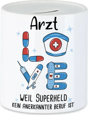 Produktbild von Ich Bin Arzt Weil Superheld Kein Anerkannter Job Ist Spardose  Geschenk Danke Sagen