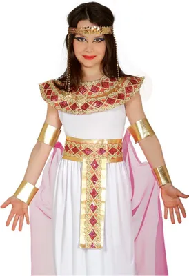 Cleopatra Kostüm Rubinrot für Kinder 5-12 Jahre Kleid Antike Fasching Karneval Mottoparty
