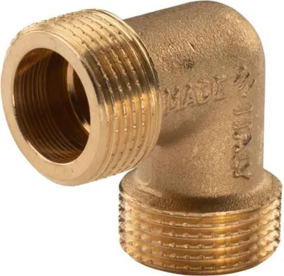 Produktbild von Messing Gewinde-Fitting 90° Winkel 3/4' AG - 3/4' AG (DN20) - schwere Ausführung