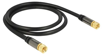 Produktbild von Delock - Antennenkabel - F-Stecker männlich zu F-Stecker männlich - 1 m - Schwarz