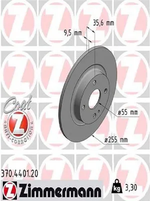 Produktbild von 2x ZIMMERMANN Bremsscheibe 370.4401.20 für MAZDA MX-5 IV (ND) MX-5 RF Targa (ND)