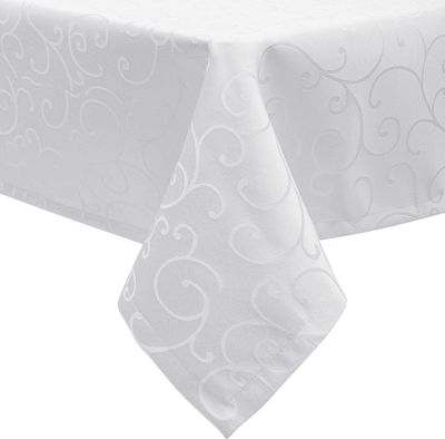 EUGAD Edel Tischdecke Seidenglanz, Abwaschbar&Bügelfrei, Eckig 130x250 cm Weiß