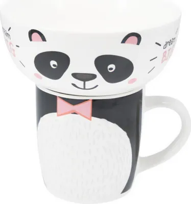 Zdjęcie produktu dla Zestaw prezentowy dla dziecka: miska i kubek z porcelany, 600 ml + 360 ml