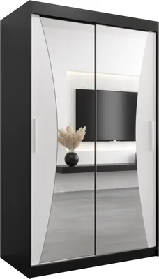 Produktbild von Kleiderschrank, Schiebetürenschrank Schlafzimmer, Schrank mit Spiegel MONACO 120 cm