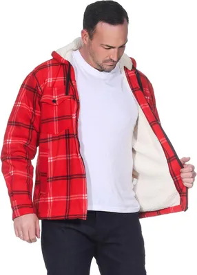 Produktbild von Herren Holzfäller Thermo Hemd mit Kapuze, Rot/Schwarz/XL