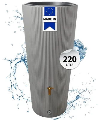 Productafbeelding van 4rain VASO DECOR 2in1 regenton 220 L zinkgrijs incl. plantschaal