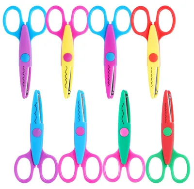 Image de Lot de 8 ciseaux décoratifs en papier colorés