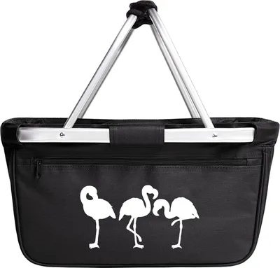 Produktbild von Huuraa Einkaufskorb Flamingos Silhouette 20 Liter Black faltbarer Tragekorb Geschenkidee