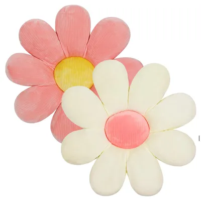 2er-Set Blumenkissen, 40 cm, weich, flauschig, für Stuhl, Auto, Couch