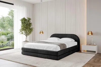 Produktbild von ALTDECOR Polsterbett mit Bettkasten - LERIS-v1 140x200 Schwarz - Bett mit Matratze H3/H4, Kopfteil, Boxbett, Doppelbett mit Stauraum