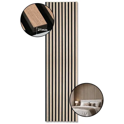 Obrázok produktu pre LP Projekt Drevený obkladový panel 150 x 40 cm | Moderný 3D akustický panel pre interiéry a kancelárie | Dekoratívny obkladový panel z orechového dreva vhodný na dekoratívne obklady stien