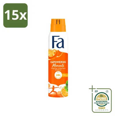 Immagine prodotto di 15 spray deodoranti Fa Empowering Moments - 150 ml - Confezione risparmio - 15 pezzi