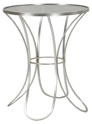 Immagine prodotto di Tavolino Trixy Glam Ø 56x68 cm in Metallo Argentato e Vetro Temperato - Design Leggero e Contemporaneo