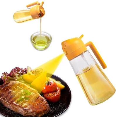 Immagine prodotto di Spruzzatore per olio da 600 ml per cottura al forno, insalate e grigliate, arancione