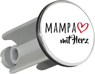 Produktbild von Huuraa Waschbeckenstöpsel MAMPA mit Herz 4cm höhenverstellbar Abflussstopfen Geschenkidee