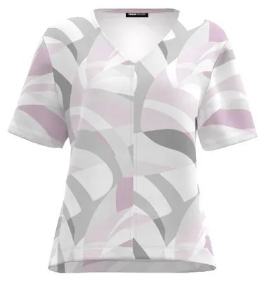 Produktbild von Frank Walder Damen T-Shirt mit abstraktem Print pink lavender ecru