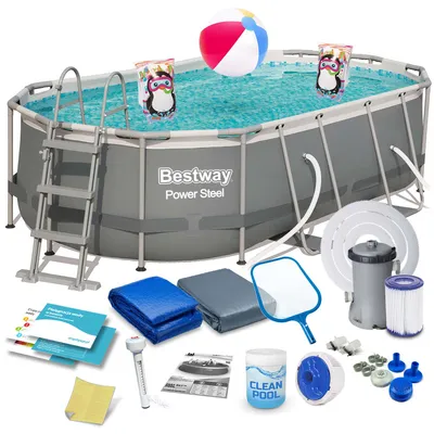 Obrázok produktu pre Basen Ogrodowy Stelaňľowy 427 X 250 X 100 Cm 18W1 Bestway 56620