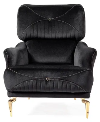 Produktbild von Designer Schwarzer Textil Sessel Einsitzer Modern Polster Möbel Wohnzimmer