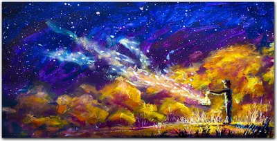 Produktbild von Coloray Bild aus Acryl 140 cm x 70 cm - Bild auf Acrylglas Gehärtetes Acryl Wohnzimmer Küche Dekoration Wanddekoration - Ein Junge mit Einer Laterne Nacht