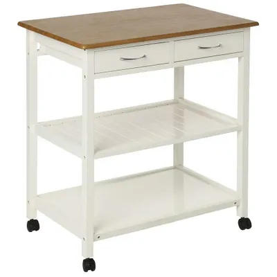 Zdjęcie produktu dla Stojak z 2 półkami i 2 szufladami, elegancki wózek kuchenny - 78 x 48 x 87 cm, SECRET de GURMING