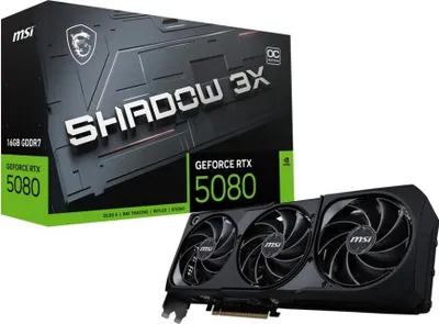 Image de MSI GEFORCE RTX 5080 16G SHADOW 3X OC Carte graphique NVIDIA 16 Go GDDR7