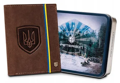 Obrázek produktu pro Peterson pánská kožená peněženka vertikální RFID hnědá 12x10 cm