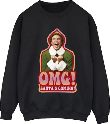 Produktbild von Elf - "Santa's Coming" Sweatshirt für Damen BI16741 (3XL) (Schwarz)
