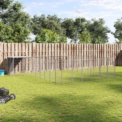 Produktbild von vidaXL Hundezwinger Silbern 15,73 m² Stahl