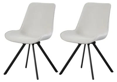 Produktbild von Drehstuhl 2er Set Emilia Stühle in Anthrazit - gemütliches Design - B/H/T: 52x85x61 cm