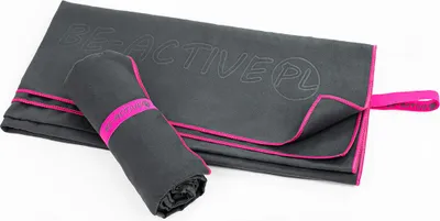 Produktbild von Schnelltrocknendes Handtuch 180 x 100 cm Mikrofaser Handtuch, Mikrofaser Reisehandtuch, Strandtuch, ultraleicht Schnelltrocknend mit Trage Grau-rosa