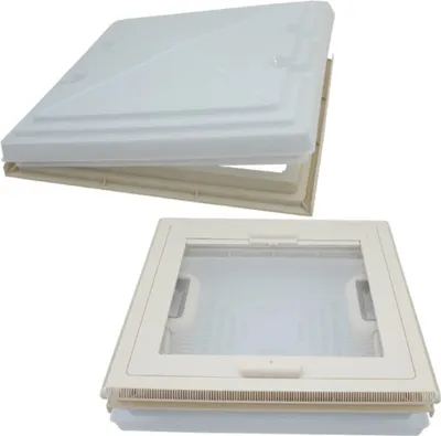 Zdjęcie produktu dla Wyłaz dachowy MPK Okno dachowe Maska dachowa 40 x 40 cm + roleta Przyczepa kempingowa Przyczepa kempingowa do dachów o grubości od 42-70 mm
