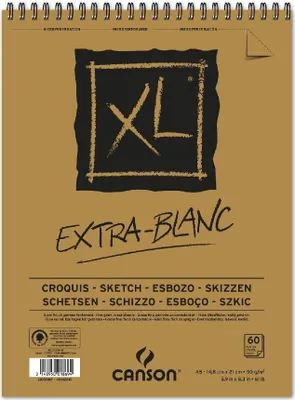 Produktbild von CANSON Skizzen- und Studienblock "XL EXTRA WHITE" DIN A5 60 Blatt