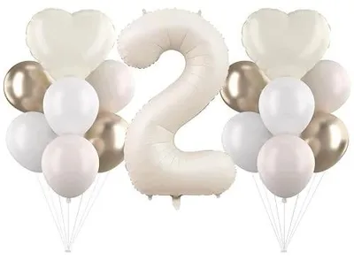 Zdjęcie produktu dla Balony foliowe zielone cyfrą 2 na urodziny chłopca dziewczynki zestaw