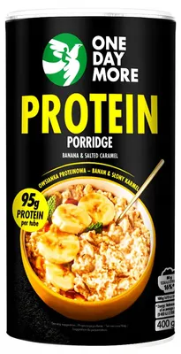 Produktbild von OneDayMore | Protein Porridge Banane Salzkaramell ohne Zuckerzusatz | Haferflocken mit Whey Protein, schnell zubereitet, 3 Minuten 450 g