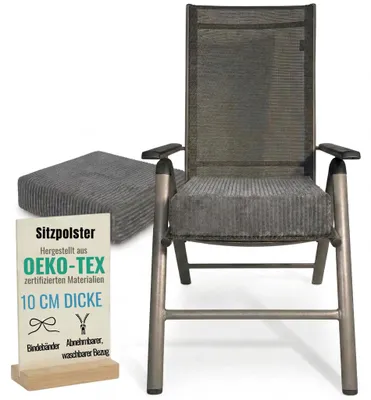 Obrázok produktu pre Vankúše24 - 2x vankúš na sedenie 40x40 cm 10 cm hrubý z manšestru | penový vankúš na stoličku s prateľným poťahom | pre seniorov a deti | vankúš na stoličku, vankúš na podlahu