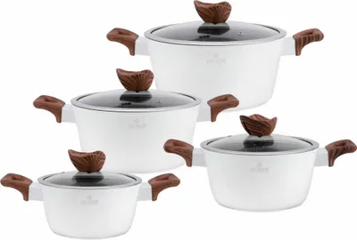 Produktbild von 8-Teiliges Granit Kochtopfset Topfset Geshirrset Zilner White Lilly Zl-8550