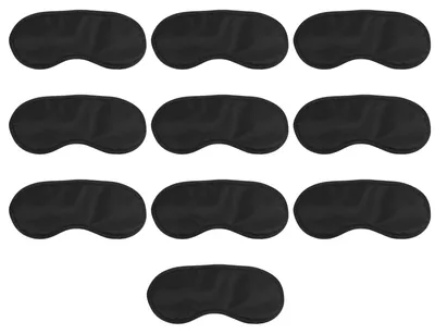 Image de Lot de 10 masques de sommeil pour femmes et hommes, masque léger, masque de nuit avec élastique réglable, idéal pour les voyages et le travail posté, noir