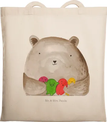 Produktbild von Mr. & Mrs. Panda Shopping Tasche Bär Gefühl - Transparent - Geschenk, Wahnsinn, Tragetasche, Teddy, Laptoptasche, Durchgedreht, Verrückt, totebag, canvas, Schultasche