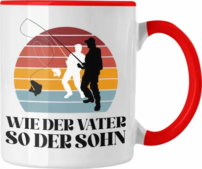 Produktbild von Trendation - Angler Tasse Geschenk Männer Sohn Spruch Lustig für Fischer Geschenkidee Angeln Becher (Rot)