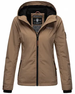 Produktbild von Marikoo Damen Übergangs Outdoor Jacke Windbreaker Regenjacke Brombeere Taupe Gr. 44 - XXL