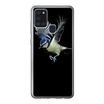 Produktbild von MuchoWow® Handyhülle Schutzhülle Hülle für Samsung Galaxy A21s Vogel - Federn - Porträt Silikon Softcase Handy Hülle - Hartschale
