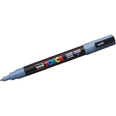 Produktbild von POSCA uni PC-3M, 1 Stück(e), Grau, Rundspitze, Schwarz, Grau, Kunststoff, Polypropylen (PP), 0,9 mm