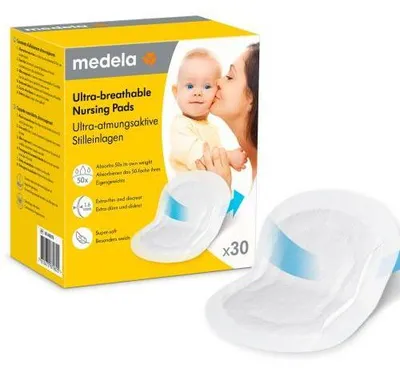 Zdjęcie produktu dla Jednorazowe, ultraoddychające wkładki laktacyjne Medela 30 szt