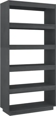 Obrázok produktu pre vidaXL Regál na knihy / Room Divider Grey 80x35x167 cm Masívne borovicové drevo