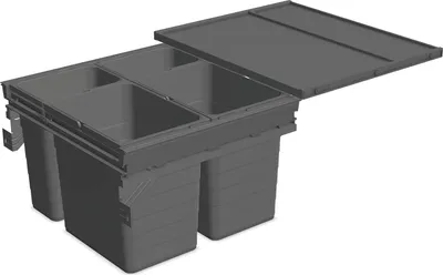 Produktbild von Ninka Mülltrennsystem Set eins2fünf - Einbaumülleimer 4 Fächer für KB 600/NL 500, grau