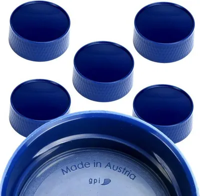 Produktbild von 5x Premium 2K Ersatz Schraub Deckel mit integrierter Dichtung Kavodrink Wasser Trinkflaschen aus Tritan eckig / rund