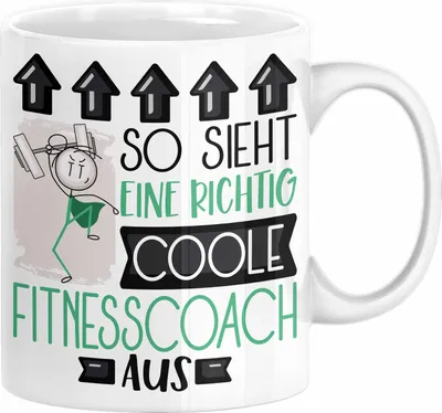 Produktbild von Fitnesscoach Geschenk Tasse Lustig Geschenkidee für Fitnesscoach Geburtstag So Sieht Eine Richtig Coole Fitnesscoach Aus Frauen Spruch (Weiß)